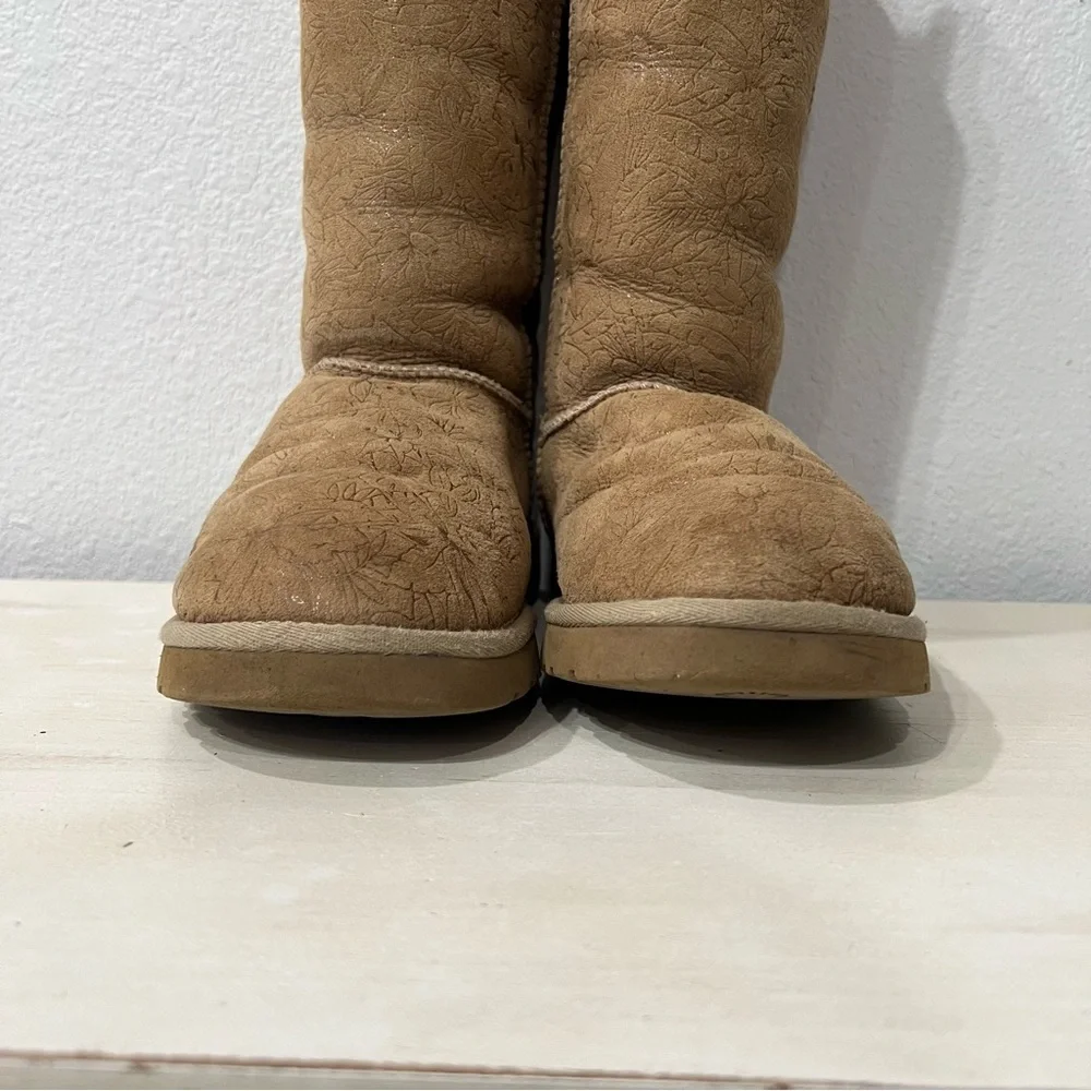 UGG Tan Winter & Rain Boots with Suede Material and Tall Design